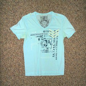 Men's EXPRESS Military-Style V-Neck Graphic Tee